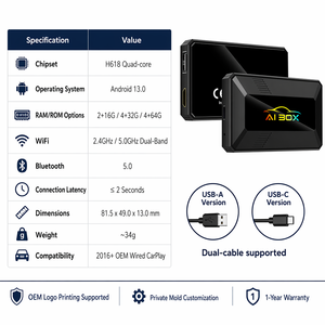 <b>USB</b>/Type-<b>C</b> Port CarPlay <b>Adapter</b> Receiver Android 13 Universal Carplay <b>Plug</b> & Play AI Box <b>Adapter</b> for Cars - Product Image 3