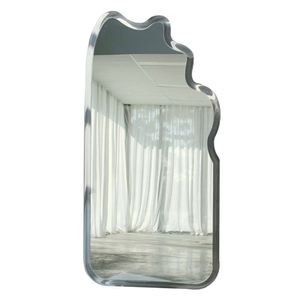 Produits tendances 2025 décor nordique lumière luxe vague en forme corps complet miroir de sol décoration murale miroir irrégulier bord acrylique maison dressing miroir salon meubles personnalisé - Product Image 2