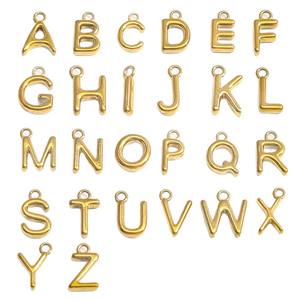 Dijes de Letras del Alfabeto de Acero Inoxidable para Hacer Joyas, Collares y Pulseras, Venta al por Mayor - Product Image 1