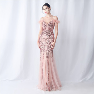 31565 #   Nuevo Producto, Vestido de Noche con Lentejuelas de Flores y Malla de Avestruz <span class=keywords><strong>para</strong></span> Reuniones Anuales y <span class=keywords><strong>Bodas</strong></span> - Product Image 6
