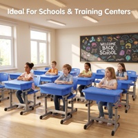 Bureaux et chaises d'école en plastique durables, ensemble de mobilier scolaire moderne pour enfants, pour l'école secondaire, le bureau à domicile