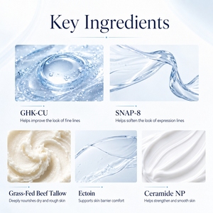 Baume au suif de bœuf GHK-CU SNAP-8, crème hydratante anti-rides raffermissante au peptide de cuivre bleu - Product Image 2