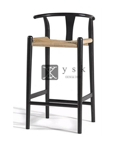 Diseño Tropical tejido de ratán marco de madera de Fresno sólido restaurante <span class=keywords><strong>Bar</strong></span> mostrador taburete silla con cojín de tela - Product Image 5