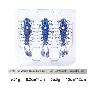 Vente en gros usine – Leurre souple creux en forme de concombre de mer, 82 mm, 6,31 g, 3 pièces par boîte, 6 couleurs, flottant, pour la pêche au bar et à la perche - Product Image 3