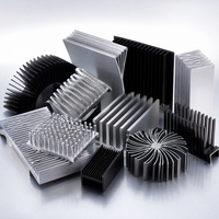 Dissipateur thermique en aluminium usiné sur mesure par CNC, extrusion anodisée pour alimentation électrique, amplificateur, OEM