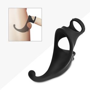 جهاز استمناء للرجال من السيليكون مع حلقة اهتزازية للتحكم في القذف وتأخير القذف وتدليك البروستاتا وغطاء للقضيب مقاوم للماء 100٪ للبالغين - Product Image 5