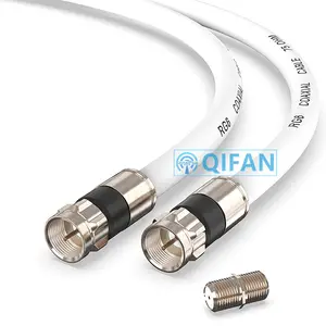 RG6 Coaxial Cable Connectors Set High-Speed Internet Broadband Digital TV Aerial Satellite Cable Extension