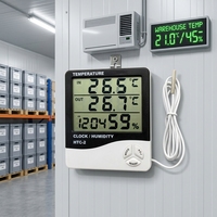 Thermomètre hygromètre numérique haute précision pour entrepôt à température constante avec grand écran LCD