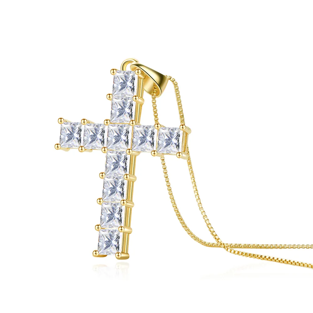 LIFTJOYS China Wholesale Stainless Steel Cross Necklace Pendant 14/18K Gold Cross Necklace For Men