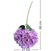 Hydrangeas artificiels imprimés en 3D, fleurs en soie au toucher réel - Style français/nordique, 66 cm de long, pour mariage, fête des mères, décoration d'événements