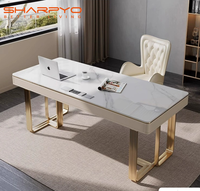 Bureau de luxe en roche, haute luminosité, moderne, simple, haut de gamme, pour ordinateur, idéal pour la maison et l'étude, durable et tendance