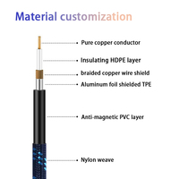 Cable de Audio Metálico Resistente de 6 Metros para Guitarra Eléctrica y Bajo con Reducción de Ruido y Compatibilidad Universal OEM Personalizable