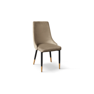 Set di 4 sedie Cinzia in velluto grigio tortora con base in metallo per interni, sedie da soggiorno - Product Image 1