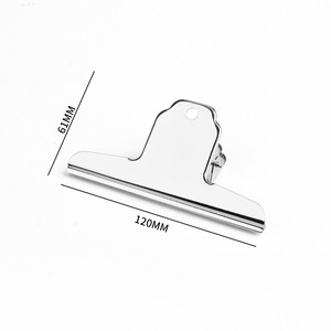 Vente en gros 120mm argent montagne <span class=keywords><strong>pince</strong></span> <span class=keywords><strong>à</strong></span> ressort qualité grande ouverture métal ticket plaque fichier dossier Clip - Product Image 1