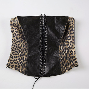 Nuovo Completo Sexy <span class=keywords><strong>da</strong></span> <span class=keywords><strong>Donna</strong></span>: Top Aderente con Stampa Leopardata e Minigonna in Pizzo, Set Due Pezzi - Product Image 4