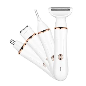 4in1 Electric lady shaver for face, arm, and legs Underarm bikini shaving razor for women nose ear lip and eyebrow trimmer