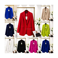 Blazer Femme Multicolore Coupe Slim à Bouton Unique – Veste de Costume Professionnelle pour Bureau – Vente Chaude pour l'Afrique et le Moyen-Orient (Vente en Gros)