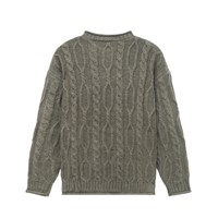 AiNear Vente en gros de pull en laine et cachemire à manches longues avec logo personnalisé Oem & Odm Pull en tricot à col rond et torsadé marron pour hommes