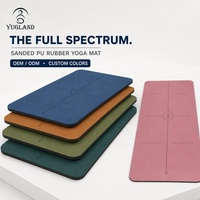 Tapete de Yoga Profesional Yugaland Flagship Pro de PU Lijado, Antidesgarro, Antideslizante, con Base de Goma para Gimnasio Profesional