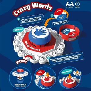 Juego de Mesa Crazy Letter Word Press, Juego Educativo Familiar de Ritmo Rápido con Tablero de Aprendizaje de Plástico para Niños - Product Image 1