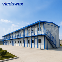 VICDOWEX Panneaux sandwich en acier préfabriqués modulaires contemporains de type K, épaissis, pour bureau de chantier et dortoir de travailleurs
