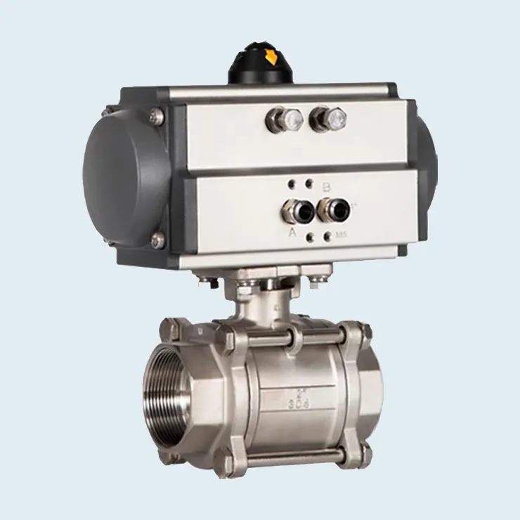 Hot Selling Sanitary Stainless Steel Control Tri Clamp 3pc Ball Valve Pneumatic Valve With Aluminium Actuator
