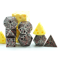 Dés D & D RPG en cuivre antique jouets 7 pièces/ensemble dés en métal à la main en fromage polyédrique pour jeux de donjons et de dragons