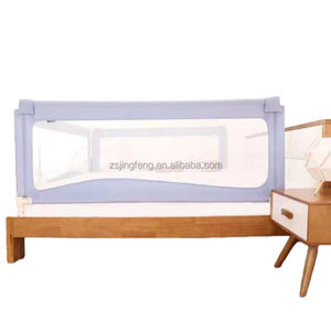 Barrière de <span class=keywords><strong>lit</strong></span> verticale pliable pour bébé, pieds réglables en 3 positions, tissu métallique durable, hauteur réglable, barrière de sécurité pour <span class=keywords><strong>lit</strong></span> de bébé - Product Image 3