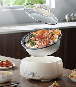 Custom Logo Detachable Non-Stick 4L Electric <strong>Hotpot</strong> High-power Multi-functional for R Frying, <strong>Boiling</strong> Cooking Pot Home Hotel Use - Product Image 2