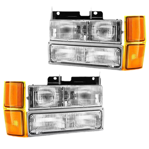 OE AURON 1994-1999 Chevrolet Silverado Auto Headlight Kit-White 6000K 6000 Lumens <b>12V</b> 55W <b>Plug</b> Play New 1-Year Lamp Light - Product Image 3