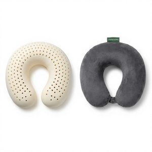Almohada de Viaje VINABEDDING en Forma de U, de Látex Natural, Refrescante, Portátil, Ligera, de Terciopelo, Color Gris Sólido - Product Image 1