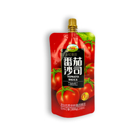 Sachets de sauce personnalisés pochette à cornue haute température 121 de qualité alimentaire sauce tomate ketchup beurre d'arachide emballage pochette à bec verseur