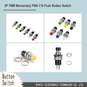 Wintai-tech Sakelar Tombol Tekan Mini PBS-110, Tombol Tekan Sepeda Motor 2 Pin - Product Image 2