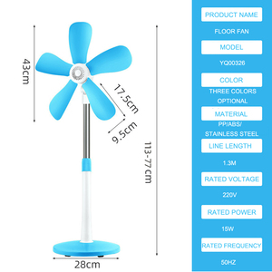 Ein stummer Fünf-Blatt-Elektro ventilator für den Schlafsaal Ein Haushalts-Soft-Leaf-Stand ventilator ohne Netz abdeckung - Product Image 6