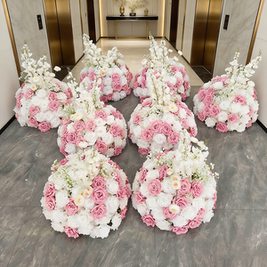 Boule florale en soie de haute qualité, élégante, pour décoration de table de mariage, vitrine et allée. - Product Image 2