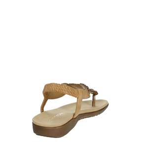 Amarpies Sandalias planas para mujer AKO28552 Zapatos cómodos con correa en T y cuentas negras - Product Image 3