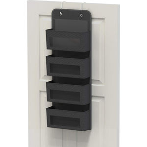 Organisateur de rangement mural à suspendre en tissu avec 4 poches transparentes pour porte - Product Image 3
