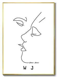 JZMorden decorazioni per la casa Nordic Abstract Women Face Poster opere d'arte figura minimalista e ritratto tela pittura con cornice - Product Image 5