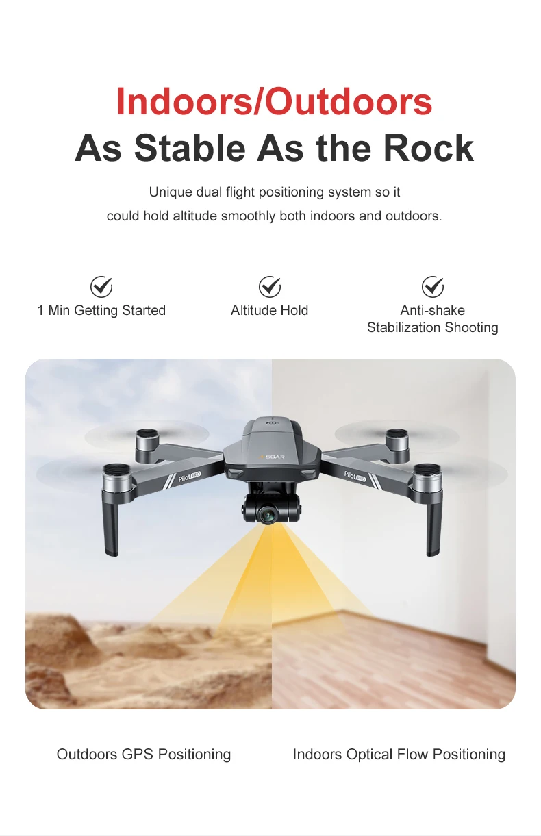 JJRC X19 Drone, Unique dual flight positioning system so it could hold altitude smoothly both indoors and outdoors .