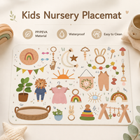 Set de table pour enfants Boho Kids Nursery, en PP et PEVA, imperméable, facile à nettoyer, pour la décoration de la table à manger des enfants