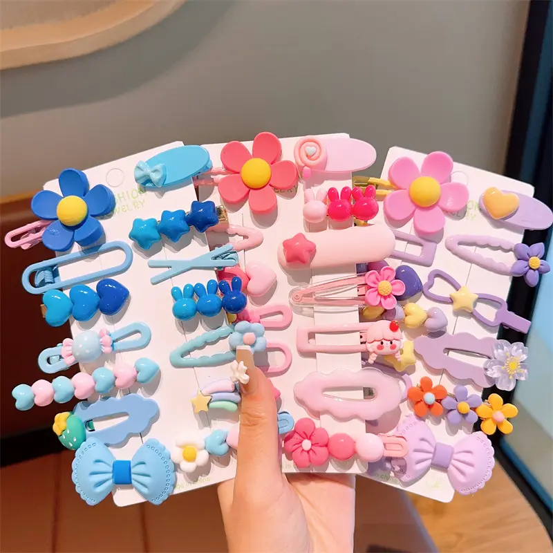 Großhandel Hot Sale Kinder Haarschmuck Mode Blume Sonne Herz Charme Süße Clips Für Kinder