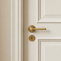 Porte en bois composite laqué blanc, double panneau doré, étanche, pour chambre à coucher, villa, portes à battants