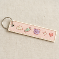Porte-clés personnalisé avec logo brodé, patch tissé, couleur personnalisée, écologique, fabrication directe pour cadeaux promotionnels d'entreprise