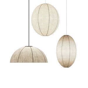 Lustre en tissu japonais Wabi Sabi, forme ovale, lumière LED E27, pour salon de thé, café, maison d'hôtes, éclairage suspendu décoratif - Product Image 5