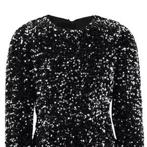 Robes de soirée smockées à manches longues pour petites filles, motif floral, style princesse, pour anniversaire d'hiver, tutu, <span class=keywords><strong>robe</strong></span> de bal - Product Image 4