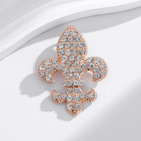 Broche en alliage rétro en forme d'ancre de bateau, broche de poitrine en strass pour vêtements féminins, vente en gros
