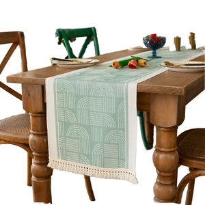 Wholesale Woven Bohemian Style Dining <b>Tablecloth</b> with Geometric Pattern Polyester/Cotton for Home & Hotel Use - Product Image 2