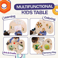 Table de jeu en bois pour enfants, table sensorielle, chaises pour enfants pour événements et table et chaise d'étude pour tout-petits, deux-en-un