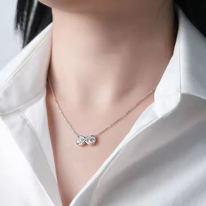 Direct Sale 2 <strong>Carat</strong> Moissanite Infinity Necklace 925 Sterling Silver Trendy Jewelry Pass Diamond <strong>Tester</strong> for Women Gift - Product Image 3