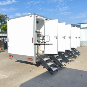 Toilettes publiques mobiles modernes sur roues avec structure en acier inoxydable et design de conteneur - Product Image 5